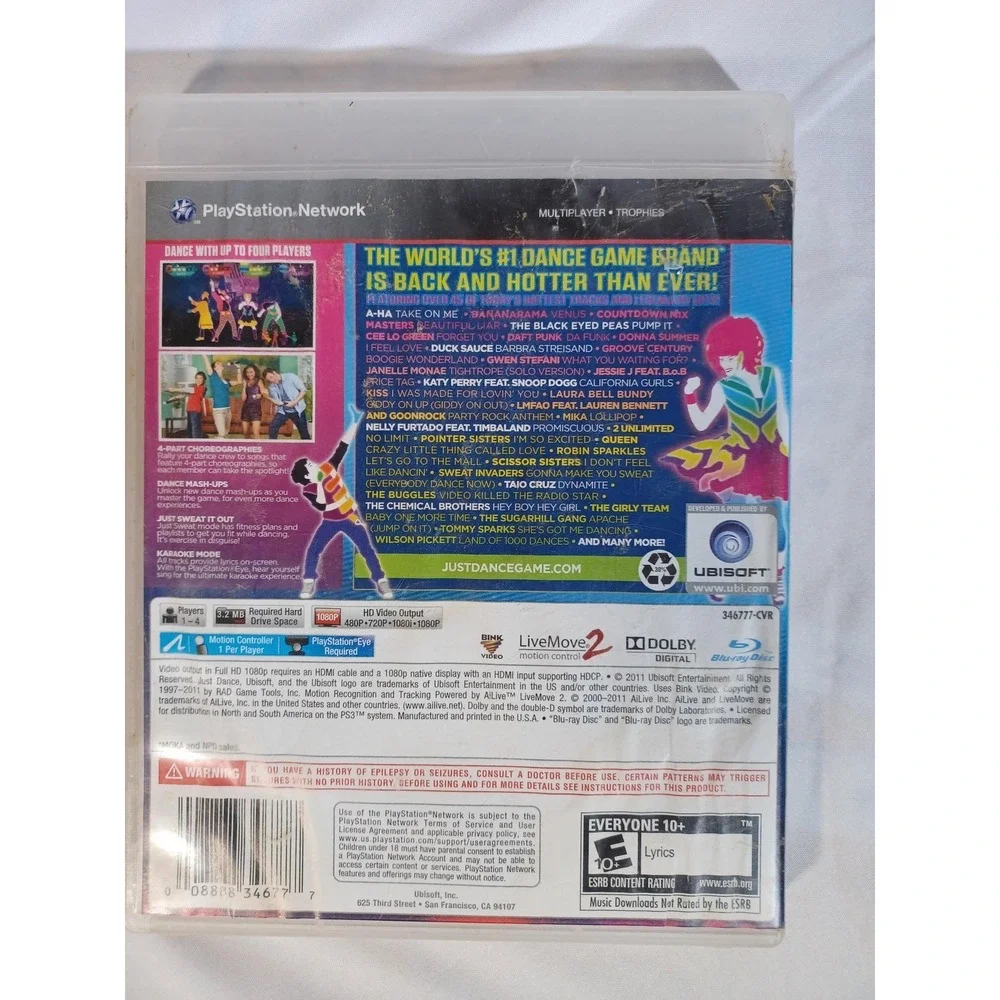 Just Dance 3 PlayStation 3 PS3 Game Ubisoft E10+ 2011‎ NTSC-U/C Move Dance Party